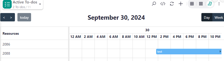 Timeline view